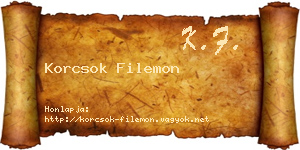 Korcsok Filemon névjegykártya